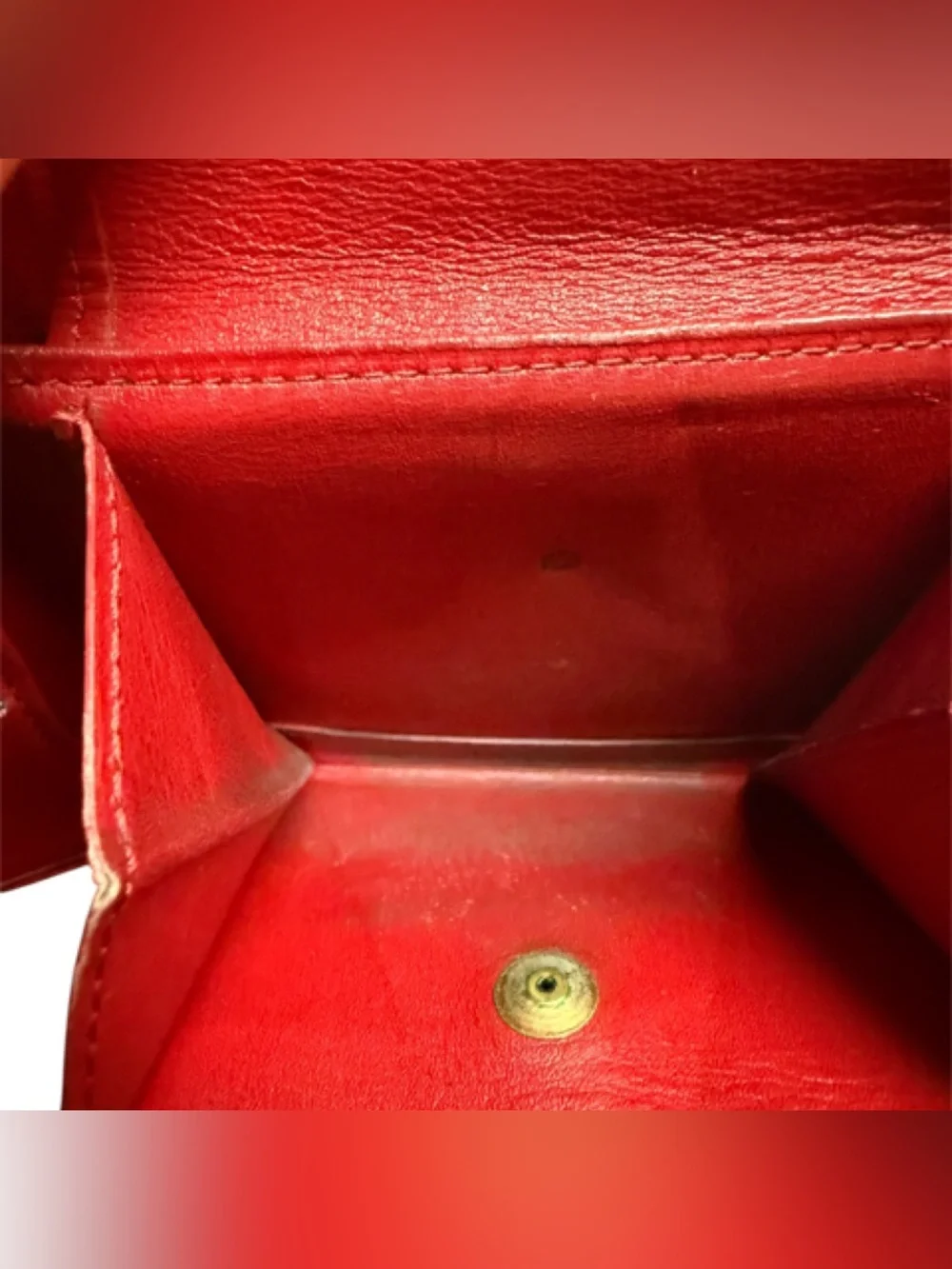 ✨Vintage Louis Vuitton LV Red Epi Leather Square Bifold Wallet